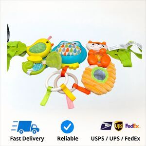 Infantino Musical Travel Bar Activity Toy Chick Owl Fox Mlirror Rattle